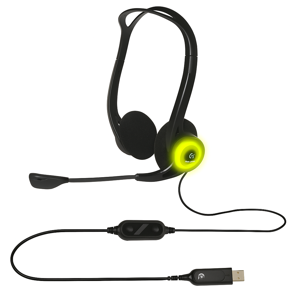 LOGITECH PC960 Corded Stereo Headset BLACK - USB
