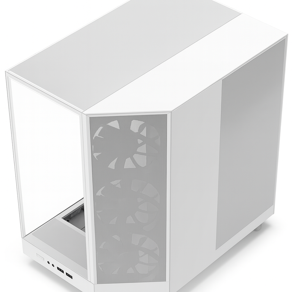 NZXT H6 Flow – White (CC-H61FW-R1) Compact Dual-Chamber Mid-Tower Case