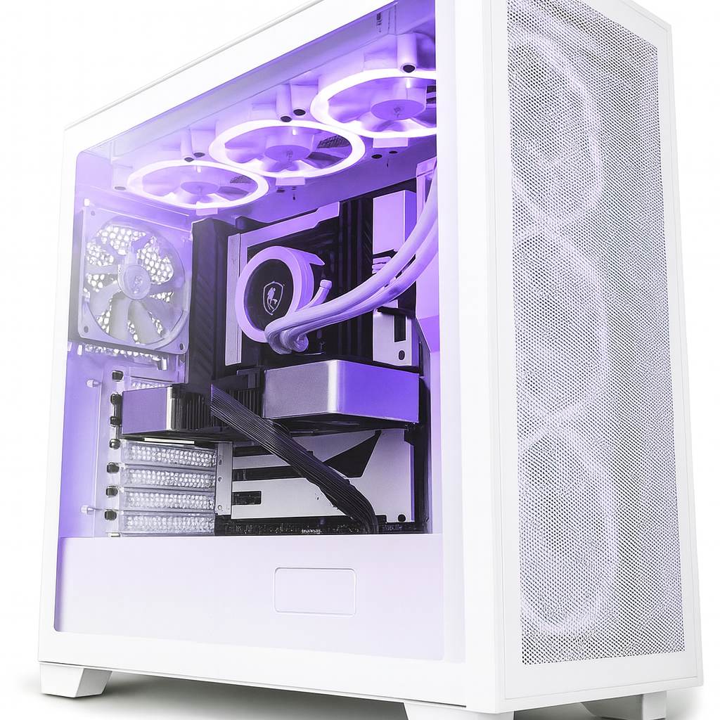 NZXT H7 Flow – White (CM-H71FW-R1) Mid-Tower High-Airflow Case