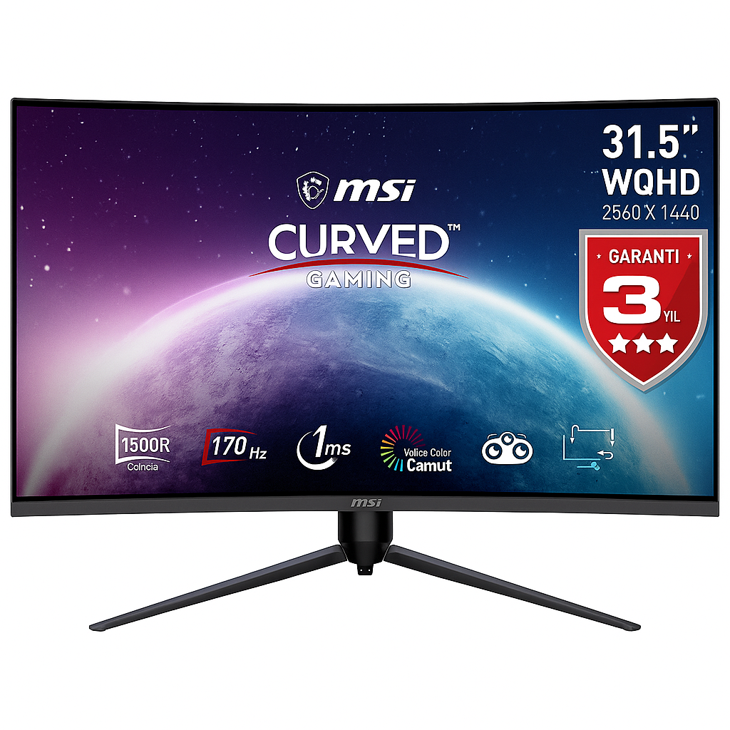 MSI G32CQ5P 32″ QHD Curved Gaming Monitor (170 Hz, 1 ms)