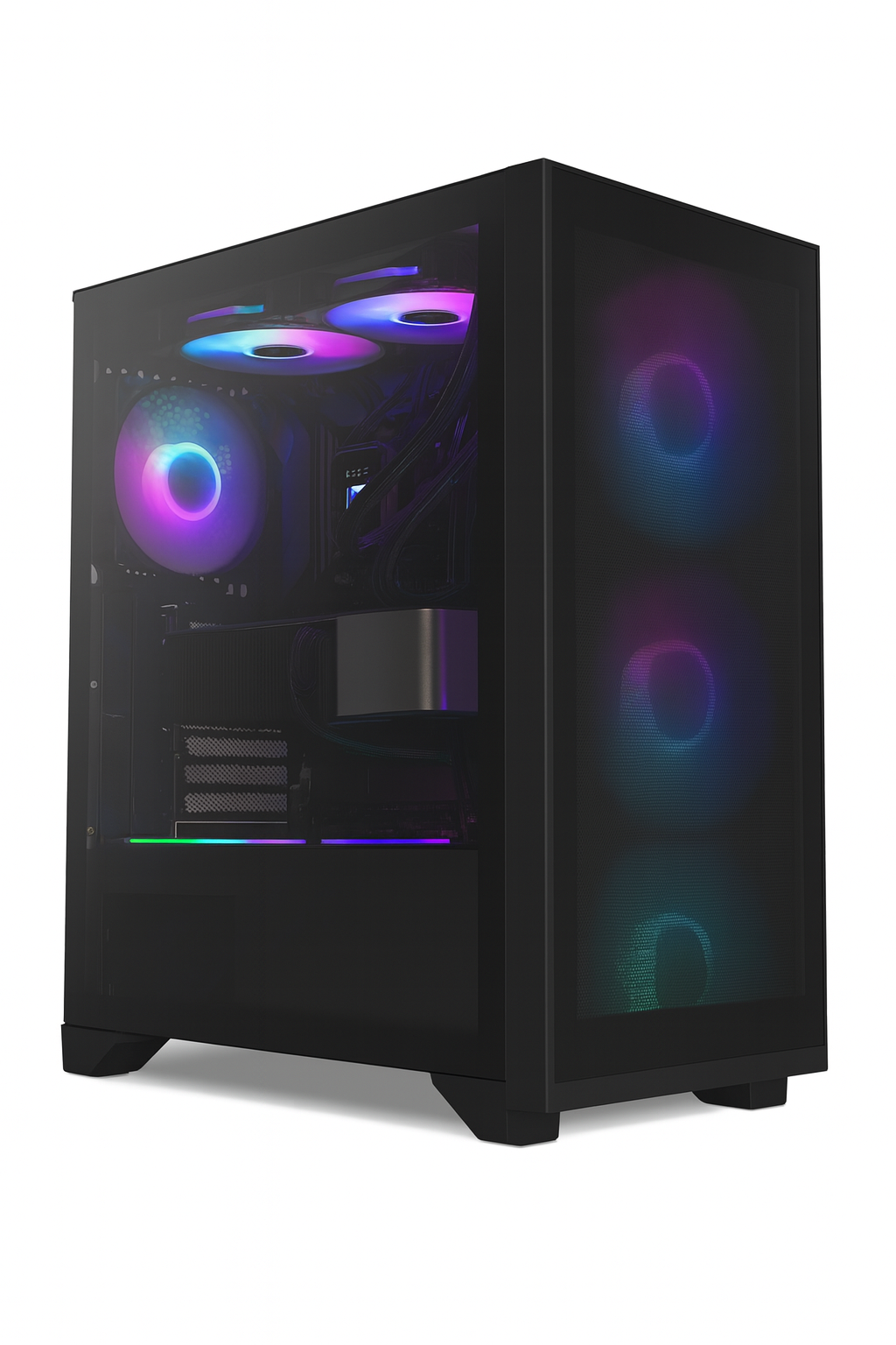 NZXT H5 Flow – Black (CC-H52FB-R1) Compact High-Airflow ATX Case