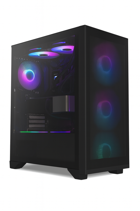 NZXT H5 Flow – Black (CC-H52FB-R1) Compact High-Airflow ATX Case
