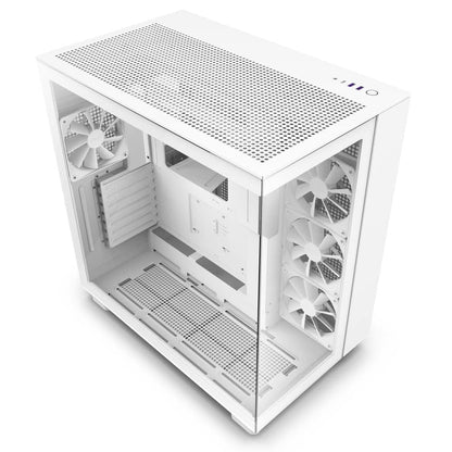 NZXT H9 Flow RGB Large Dual-Chamber Mid-Tower White ATX Airflow Case with RGB