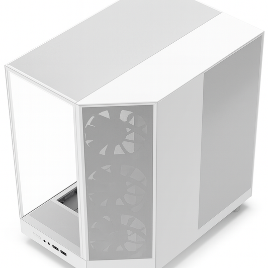 NZXT H6 Flow – White (CC-H61FW-R1) Compact Dual-Chamber Mid-Tower Case